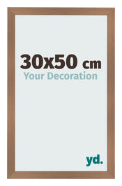 Fotokader 30x50cm Koper Decor MDF Bologna Voorzijde Maat | Yourdecoration.be
