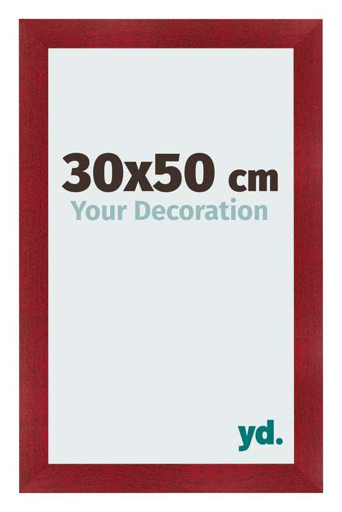 Fotokader 30x50cm Wijnrood Geveegd MDF Pisa Voorzijde Maat | Yourdecoration.be