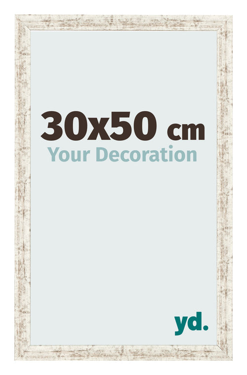 Fotokader 30x50cm Wit Vintage MDF Bologna Voorzijde Maat | Yourdecoration.be