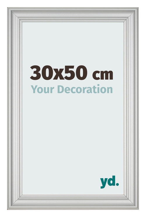 Fotokader 30x50cm Zilver Mat MDF Lazio Voorzijde Maat | Yourdecoration.be