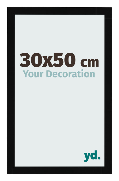Fotokader 30x50cm Zwart Hoogglans MDF Bologna Voorzijde Maat | Yourdecoration.be