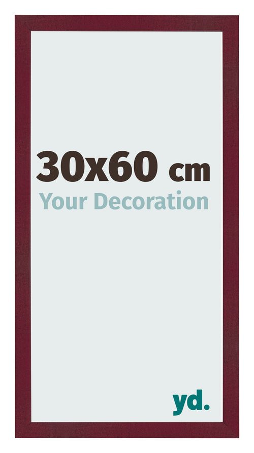 Fotokader 30x60 cm Wijnrood Geveegd MDF Bologna Voorzijde Maat | Yourdecoration.be