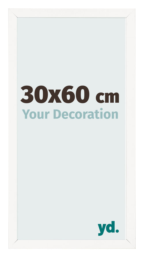 Fotokader 30x60 cm Wit Hoogglans MDF Bologna Voorzijde Maat | Yourdecoration.be