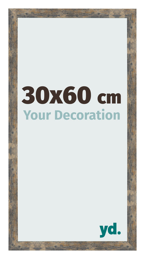 Fotokader 30x60cm Blauw Goud Gemeleerd MDF Bologna Voorzijde Maat | Yourdecoration.be