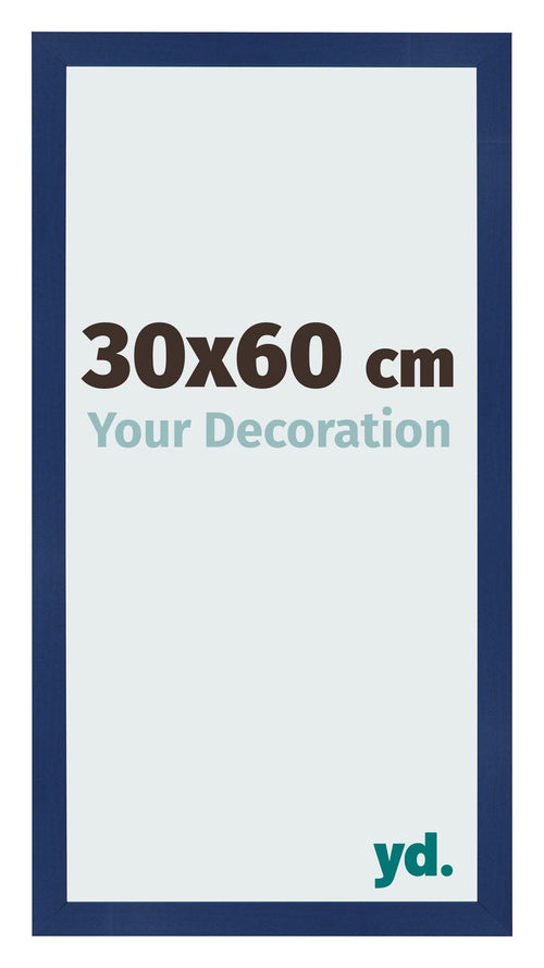 Fotokader 30x60cm Donkerblauw Geveegd MDF Bologna Voorzijde Maat | Yourdecoration.be