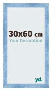 Fotokader 30x60cm Helder Blauw Geveegd MDF Pisa Voorzijde Maat | Yourdecoration.be