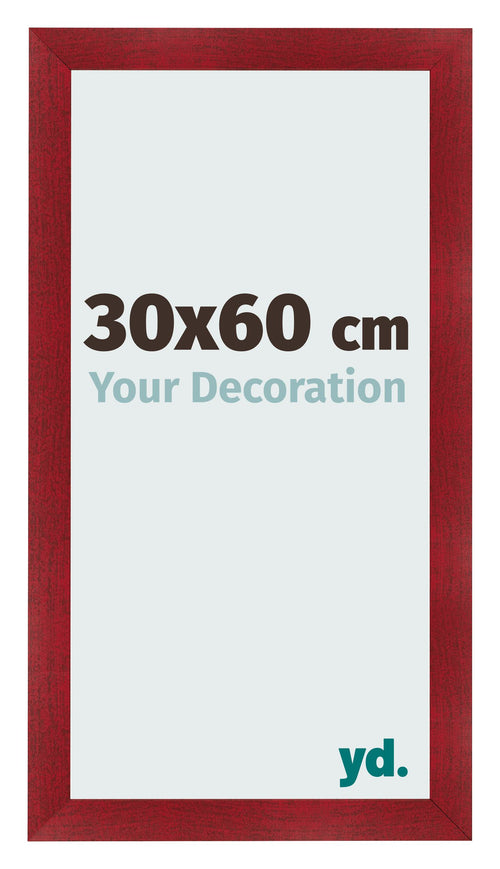Fotokader 30x60cm Wijnrood Geveegd MDF Pisa Voorzijde Maat | Yourdecoration.be