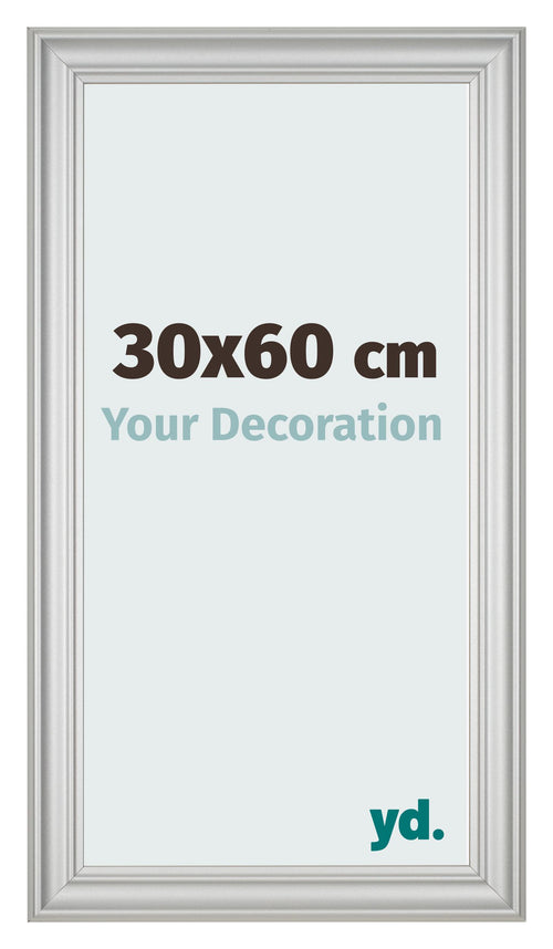 Fotokader 30x60cm Zilver Mat MDF Lazio Voorzijde Maat | Yourdecoration.be