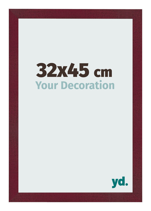 Fotokader 32x45 cm Wijnrood Geveegd MDF Bologna Voorzijde Maat | Yourdecoration.be