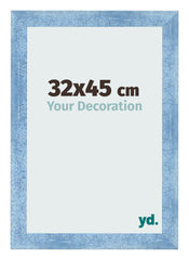 Fotokader 32x45cm Helder Blauw Geveegd MDF Pisa Voorzijde Maat | Yourdecoration.be