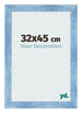 Fotokader 32x45cm Helder Blauw Geveegd MDF Pisa Voorzijde Maat | Yourdecoration.be