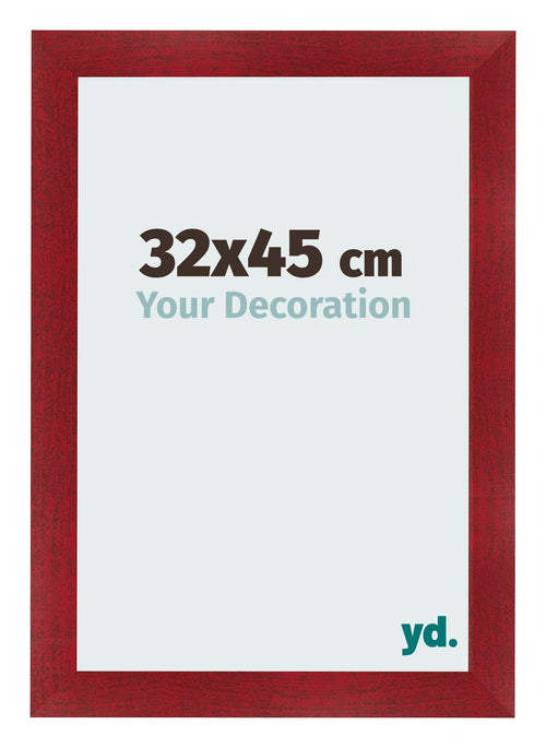 Fotokader 32x45cm Wijnrood Geveegd MDF Pisa Voorzijde Maat | Yourdecoration.be