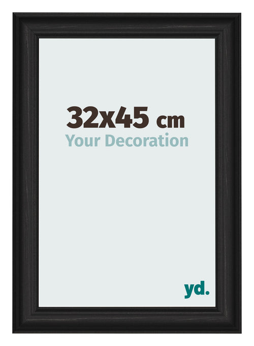 Fotokader 32x45cm Zwart Houtnerf MDF Lazio Voorzijde Maat | Yourdecoration.be