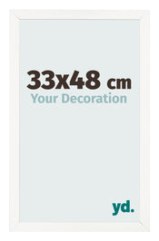Fotokader 33x48 cm Wit Hoogglans MDF Bologna Voorzijde Maat | Yourdecoration.be