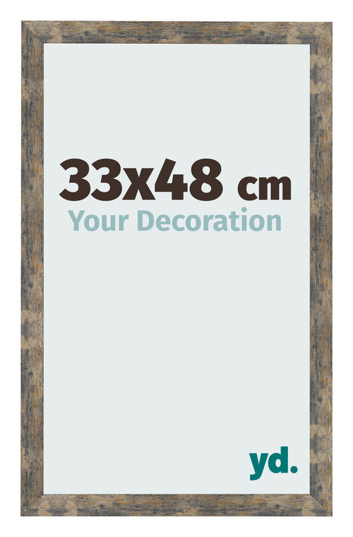 Fotokader 33x48cm Blauw Goud Gemeleerd MDF Bologna Voorzijde Maat | Yourdecoration.be