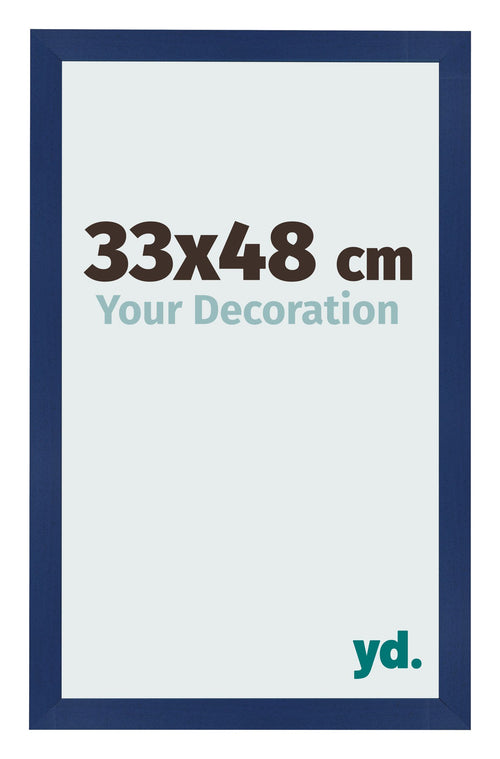 Fotokader 33x48cm Donkerblauw Geveegd MDF Bologna Voorzijde Maat | Yourdecoration.be