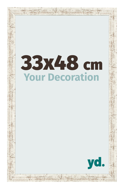Fotokader 33x48cm Wit Vintage MDF Bologna Voorzijde Maat | Yourdecoration.be