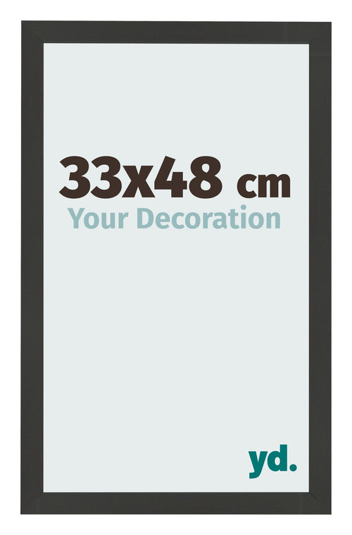 Fotokader 33x48cm Zwart Houtnerf MDF Bologna Voorzijde Maat | Yourdecoration.be