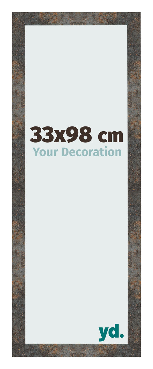 Fotokader 33x98 cm Geoxideerd Metaal MDF Bologna Voorzijde Maat | Yourdecoration.be
