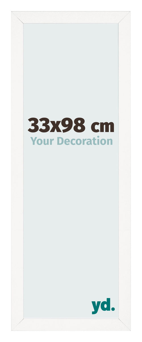 Fotokader 33x98 cm Wit Hoogglans MDF Bologna Voorzijde Maat | Yourdecoration.be