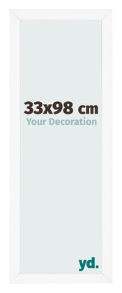 Fotokader 33x98 cm Wit Mat MDF Bologna Voorzijde Maat | Yourdecoration.be