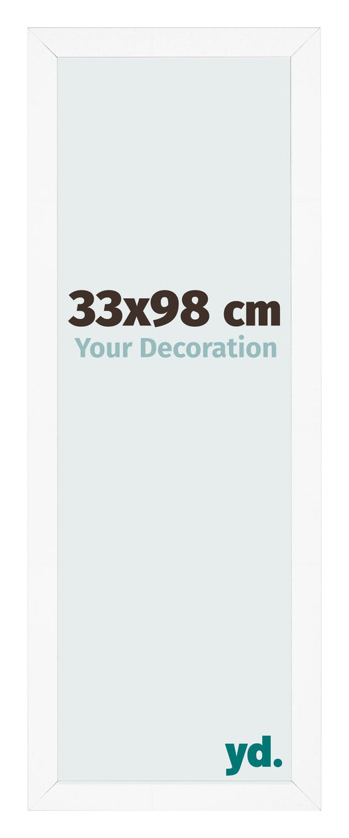 Fotokader 33x98 cm Wit Mat MDF Bologna Voorzijde Maat | Yourdecoration.be