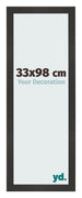 Fotokader 33x98 cm Zwart Mat MDF Bologna Voorzijde Maat | Yourdecoration.be