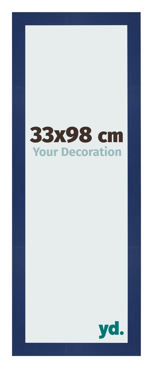 Fotokader 33x98cm Donkerblauw Geveegd MDF Bologna Voorzijde Maat | Yourdecoration.be
