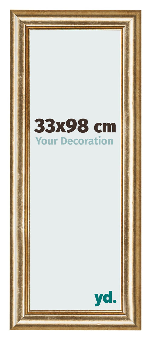 Fotokader 33x98cm Goud Antiek MDF Lazio Voorzijde Maat | Yourdecoration.be