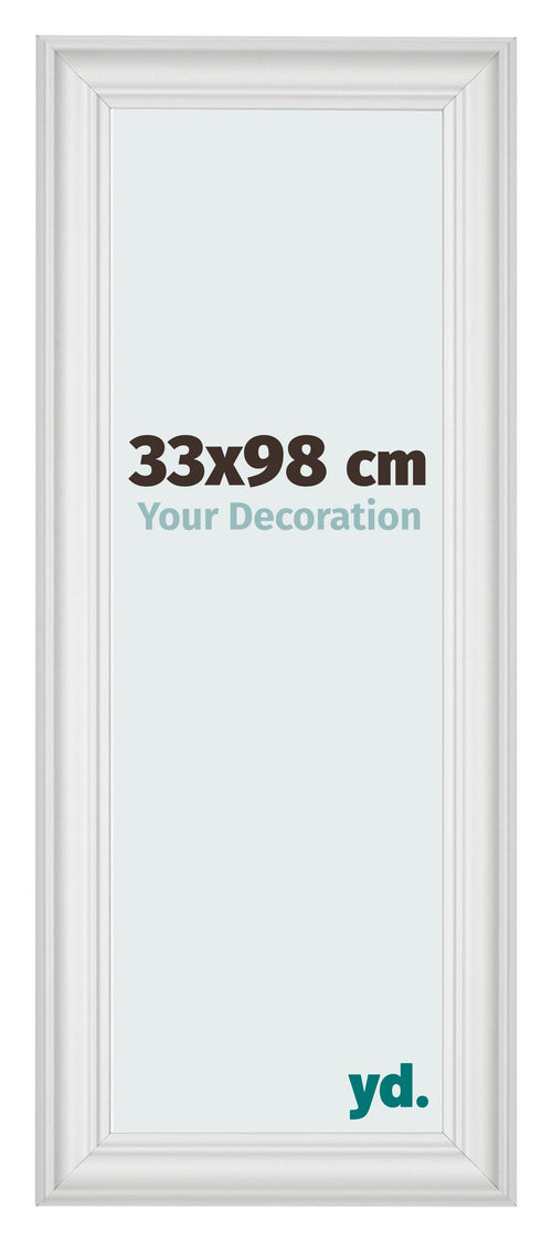 Fotokader 33x98cm Wit Geveegd MDF Lazio Voorzijde Maat | Yourdecoration.be