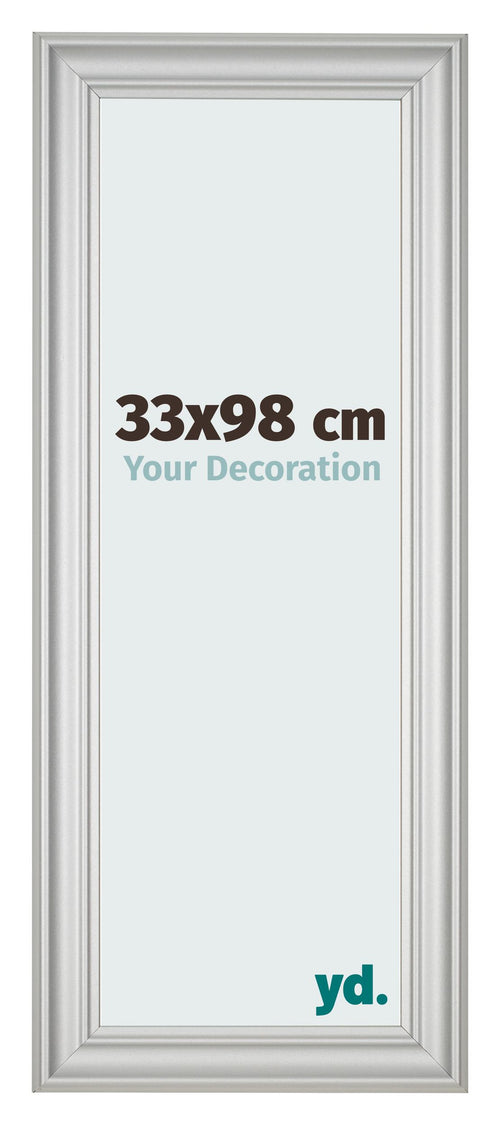 Fotokader 33x98cm Zilver Mat MDF Lazio Voorzijde Maat | Yourdecoration.be