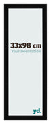 Fotokader 33x98cm Zwart Hoogglans MDF Bologna Voorzijde Maat | Yourdecoration.be