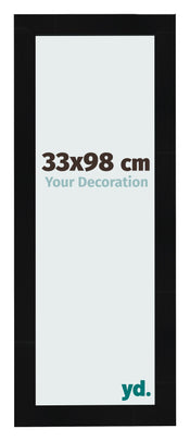 Fotokader 33x98cm Zwart Hoogglans MDF Pisa Voorzijde Maat | Yourdecoration.be