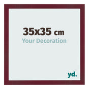 Fotokader 35x35 cm Wijnrood Geveegd MDF Bologna Voorzijde Maat | Yourdecoration.be