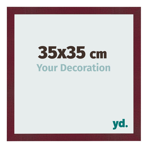 Fotokader 35x35 cm Wijnrood Geveegd MDF Bologna Voorzijde Maat | Yourdecoration.be