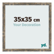 Fotokader 35x35cm Blauw Goud Gemeleerd MDF Bologna Voorzijde Maat | Yourdecoration.be