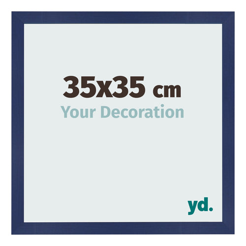 Fotokader 35x35cm Donkerblauw Geveegd MDF Bologna Voorzijde Maat | Yourdecoration.be