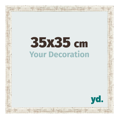 Fotokader 35x35cm Wit Vintage MDF Bologna Voorzijde Maat | Yourdecoration.be