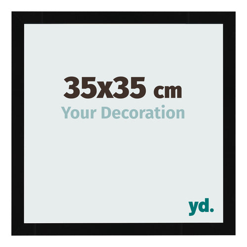 Fotokader 35x35cm Zwart Hoogglans MDF Bologna Voorzijde Maat | Yourdecoration.be
