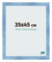 Fotokader 35x45cm Helder Blauw Geveegd MDF Pisa Voorzijde Maat | Yourdecoration.be