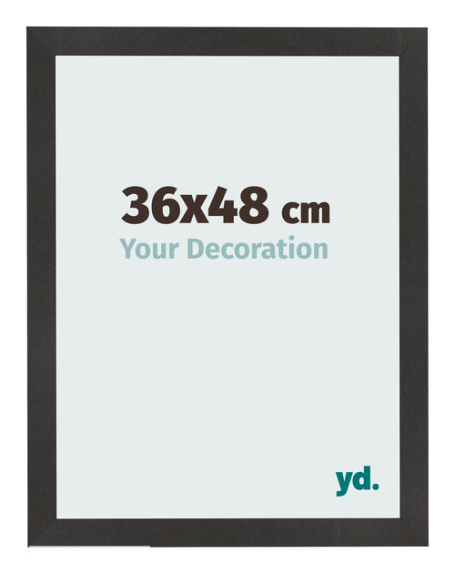Fotokader 36x48 cm Zwart Mat MDF Bologna Voorzijde Maat | Yourdecoration.be