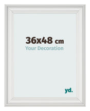 Fotokader 36x48cm Wit Geveegd MDF Lazio Voorzijde Maat | Yourdecoration.be