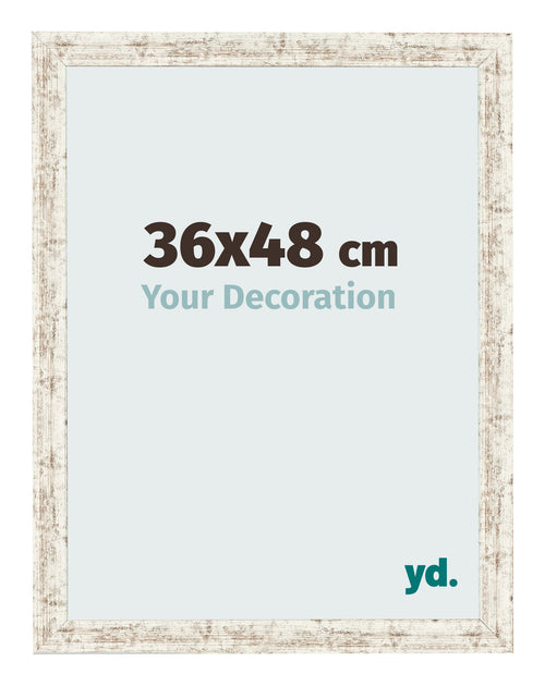 Fotokader 36x48cm Wit Vintage MDF Bologna Voorzijde Maat | Yourdecoration.be