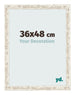 Fotokader 36x48cm Wit Vintage MDF Bologna Voorzijde Maat | Yourdecoration.be