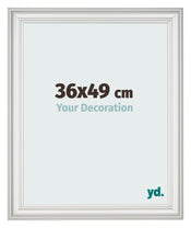 Fotokader 36x49cm Wit Geveegd MDF Lazio Voorzijde Maat | Yourdecoration.be