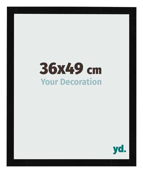 Fotokader 36x49cm Zwart Hoogglans MDF Bologna Voorzijde Maat | Yourdecoration.be