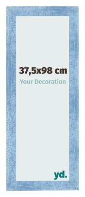 Fotokader 37 5x98cm Helder Blauw Geveegd MDF Pisa Voorzijde Maat | Yourdecoration.be