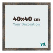 Fotokader 40x40 cm Geoxideerd Metaal MDF Bologna Voorzijde Maat | Yourdecoration.be