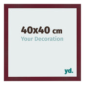 Fotokader 40x40 cm Wijnrood Geveegd MDF Bologna Voorzijde Maat | Yourdecoration.be