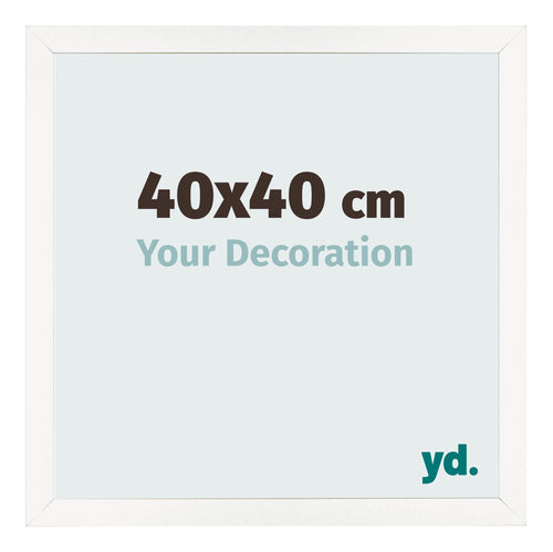 Fotokader 40x40 cm Wit Hoogglans MDF Bologna Voorzijde Maat | Yourdecoration.be